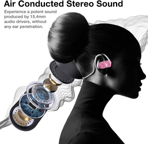 Purity Air Open Ear Headphones, True Air Conduction Wireless Bluetooth Earbuds with Dual Mic for iPhone/Android