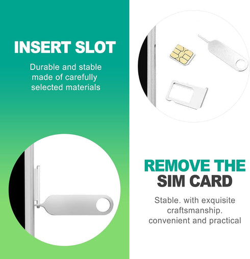 16PCS slaixiu All-in-One SIM/SD Card Ejector Kit - Replacement for iPhone, iPad, Samsung, Android Devices, Universal