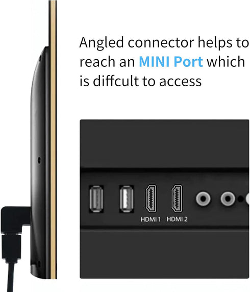 UCEC USB 2.0 Adapter Plug - Mini USB to Mini USB, Left and Right Angle, Pack of 2