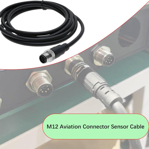8 Pin M12 Sensor Connector Straight Aviation Cable Male to Male Aviation Socket Waterproof Electrical Cable for Industrial Automation Control