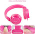gorsun Kids Headphones, Lightweight Stereo Wired Toddler Headphones, Adjustable Headband Children's Headset for Smartphones Computer Pad Earphones(Pink)