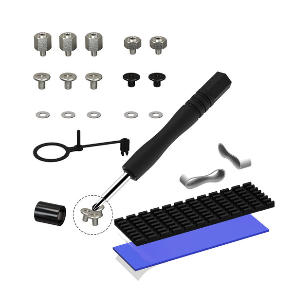 M.2 Screw, HFEIX SSD Mounting Kit with Screwdriver for ASUS Motherboard or ASRock Board NVMe PCIe Driver (7 Pcs)