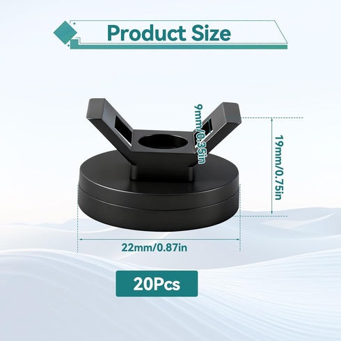 HSOKEW 2026 20PCS 22mm 7.7lb Upgraded Magnetic Zip Tie Mount Base with Zip Ties, Rubber Coated Cable Clips, Strong