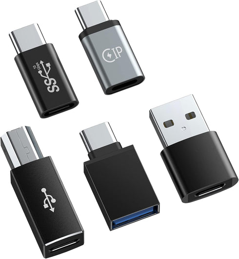 USB A to USB C, Type C Female to USB Male, Type C Male to Type C Female, Compatible with Samsung Galaxy, Laptop (5