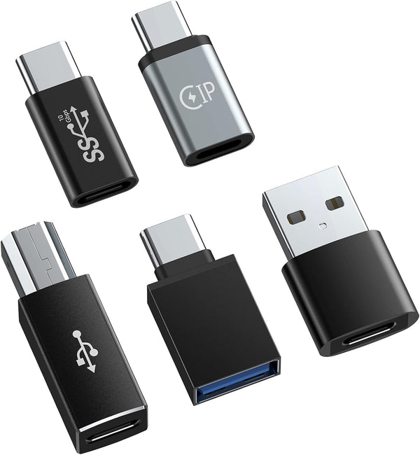 USB A to USB C, Type C Female to USB Male, Type C Male to Type C Female, Compatible with Samsung Galaxy, Laptop (5