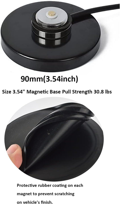 HYS 5M RG58 27MHz Communication, Universal NMO Magnetic Mount Antenna with Cable, BNC Male Connector for CB Radio HF