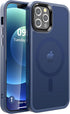 Upgraded Magnetic iPhone 12/iPhone 12 Pro Case, Slim Deep Blue Matte, Military-Grade Protection, Compatible with