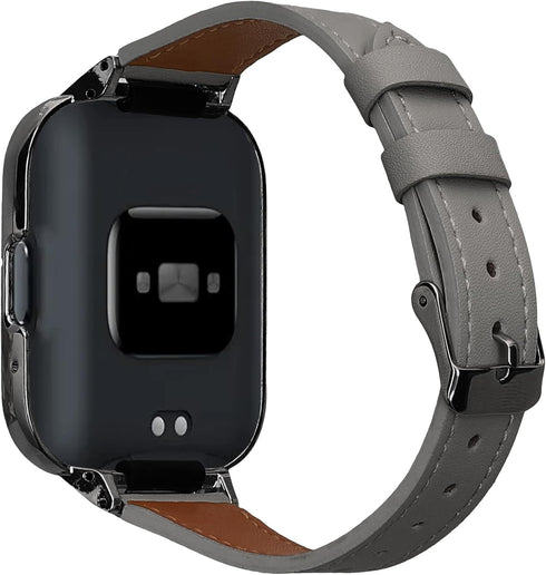 kwmobile Real Leather Watch Strap Compatible with Xiaomi Redmi Watch 3 Active/Redmi Watch 3 Lite - Fitness Tracker Replacement Sports Wristband with Clasp