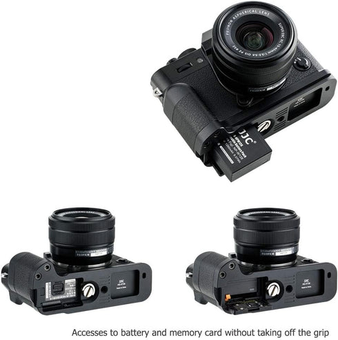 Metal Hand Grip L Bracket for Fuji Fujifilm X-T30 II, X-T30, X-T20, X-T10 with Battery Compartment Opening