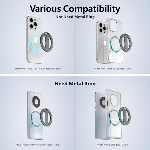 Magnetic Kickstand Attachment for iPhone - Phone Stand for MagSafe, X1 Magsafe Stand for iPhone 15, 14, 13, 12, 11