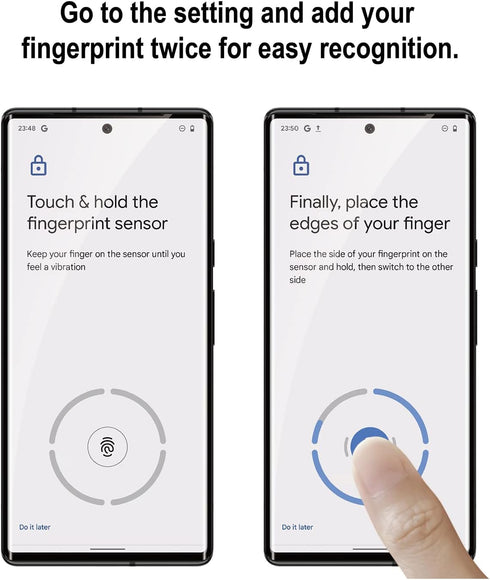 2 Pack 3D Tempered Glass Screen Protector for Google Pixel 6 Pro + 2 Pack Camera Lens Protector [Fingerprint