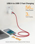 USB A to USB C Cable 3.3ft + 6.6ft (Red), 10Gbps Data Transfer and 60W 3A Fast Charging Cable for Samsung Galaxy S22