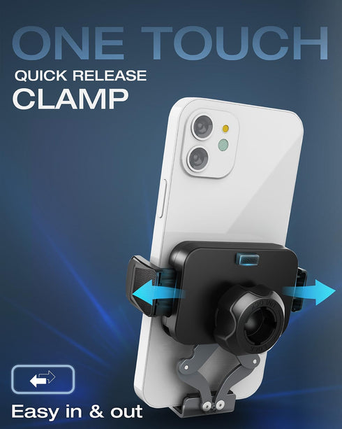 OEO 47.1 Phone Holder with Magnetic Base for Golf Cart, Gym| Strong Magnetic Phone Mount with Quick Release Clamp