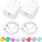 iPhone Charger, 2 Pack 20W PD USB C Wall Fast Charger Adapter with 2 Pack 6FT Type C to Lightning Cable