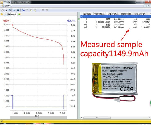 803040 3.7v 1100mAh Lithium Ion Battery Replacement for Sena 10C and 10C Pro Motorcycle Bluetooth Headset and DIY