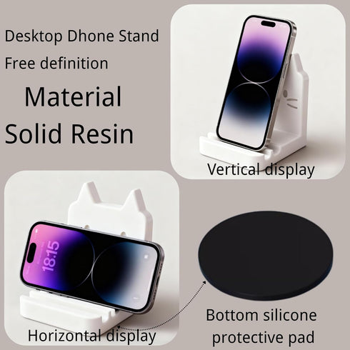 YFLCFCX Personalized Phone Stand for Desk with Two Slots, Custom Phone Holder for Desk, Heavy Real Resin Phone Stands