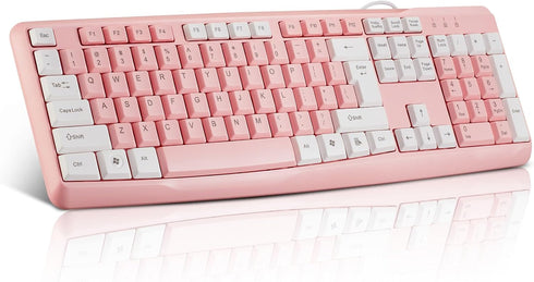 Full-Sized Wired Keyboard with Numeric Keypad - Silent-Touch Chiclet Keyboard