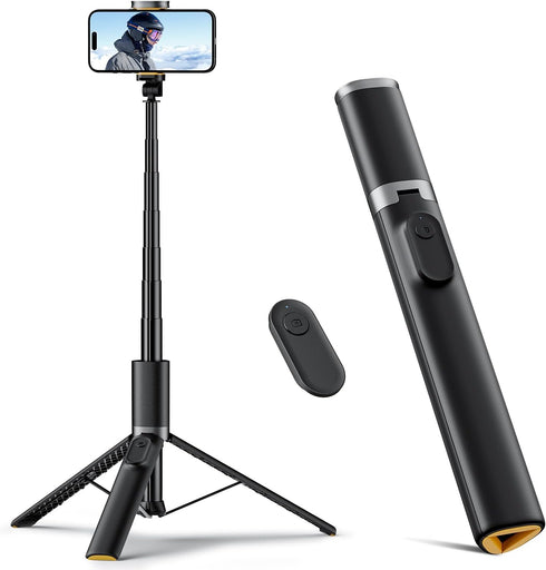 TODI 63" Cell Phone Selfie Stick Tripod, Portable Tripod for iPhone with Wireless