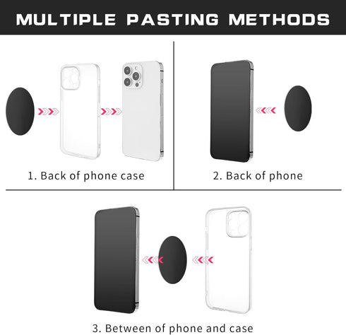 10PCS Phone Metal Plates for Magnetic Car Phone Holders, Strong Self-Adhesive Phone Metal Magnet Stickers for Magnetic