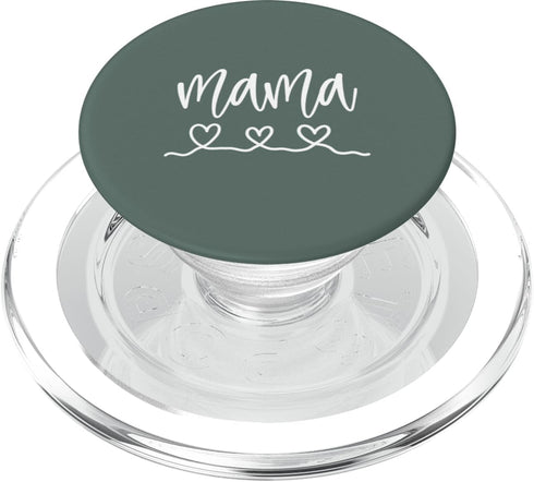 Mama and Mother Designs Cute Heart Mama Woman Mom Mother Sage Green PopSockets PopGrip for MagSafe