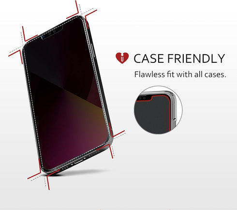 iCarez Matte Privacy Tempered Glass Screen Protector for iPhone 14 Plus, 2-Pack, Easy Apply Anti Spy