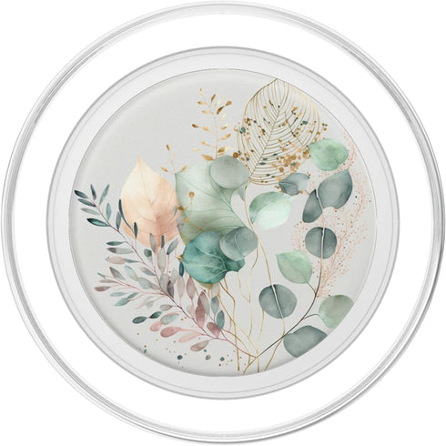 PopSockets PopGrip for MagSafe Botanical Watercolor Eucalyptus Leaves Green Blossom Flowery