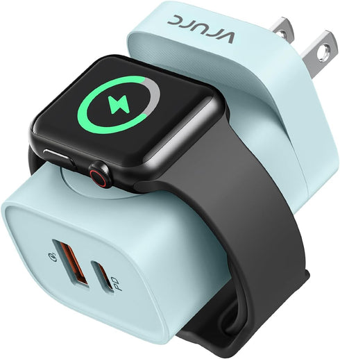 VRURC 20W PD 3-in-1 Apple Watch Charger with Magnetic Wireless Charging and Dual Ports