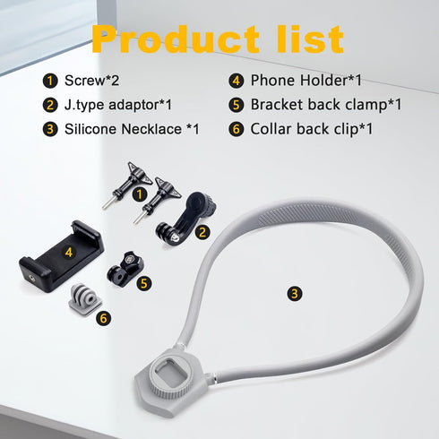 KOHUIPU Insta360 Premium Neck Phone Holder for Recording, Neck Mount Hands Free POV/Vlog Video Filming, Cell Phone Neck