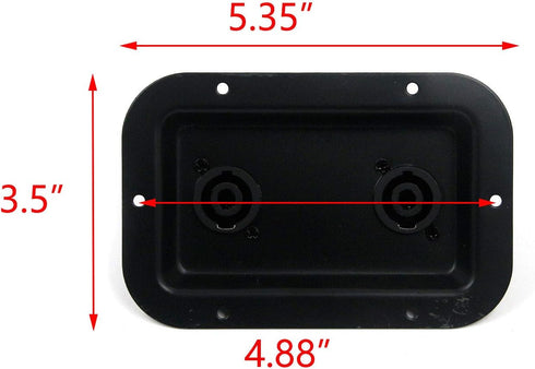 T Tulead Speaker Jack Plate Audio Dual Speakon Plates Iron,5.35"x3.5",Pack of 2 with Mounting Screws