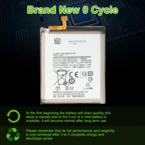 WUHAO Replacement Battery for Samsung Galaxy A10e - Upgraded EB-BA202ABU with Adhesive Tape Tool Kit
