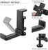 All Aluminum Foldable Headphone Holder for Desk, Universal Headphone Stand, Backpack Hook, Under Desk Clamp Hook (Black)