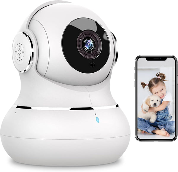 litokam 2K Indoor Security Camera with 360 Pan/Tilt, Motion Detection, Baby Monitor, Night Vision & 2-Way Audio