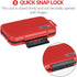 LYNCA Water-Resistant 24 Slots Camera Memory Card Case Holder for 8 SD Cards, 4 CF Cards, 12 Micro SD/TF Cards (Red)