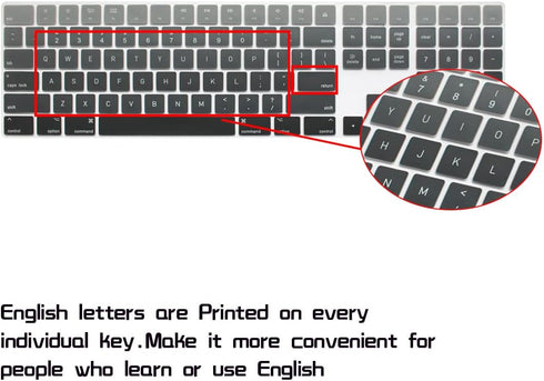 HRH Ombre Gray Silicone Keyboard Cover for Magic Keyboard with Numeric Keypad A1843 MQ052LL/A (US Layout, 2017)