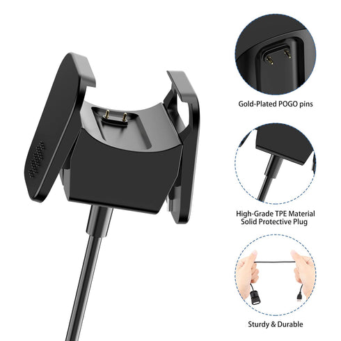 Meliya Charger Cable for Fitbit Charge 4 / Charge 3, Replacement USB Charging Cradle Dock Stand Cable for Charge 4 / Charge 3 Fitness Tracker (3.1 ft)