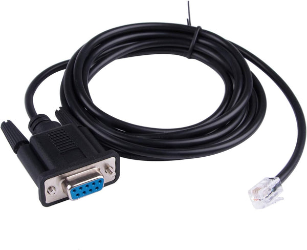 6 Feet Black PVC Male-to-Male Serial Cable for Meade Telescope Control, 4P4C RS232, 180cm Length