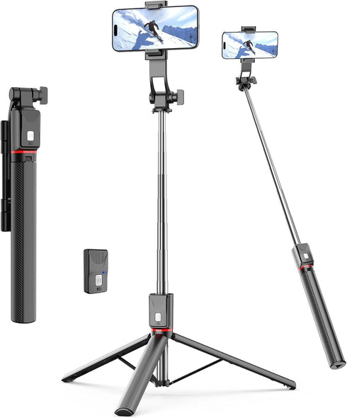 Free Fashion 67'' Selfie Stick Tripod, Cell Phone Tripod with Integrated Wireless Remote, Portable