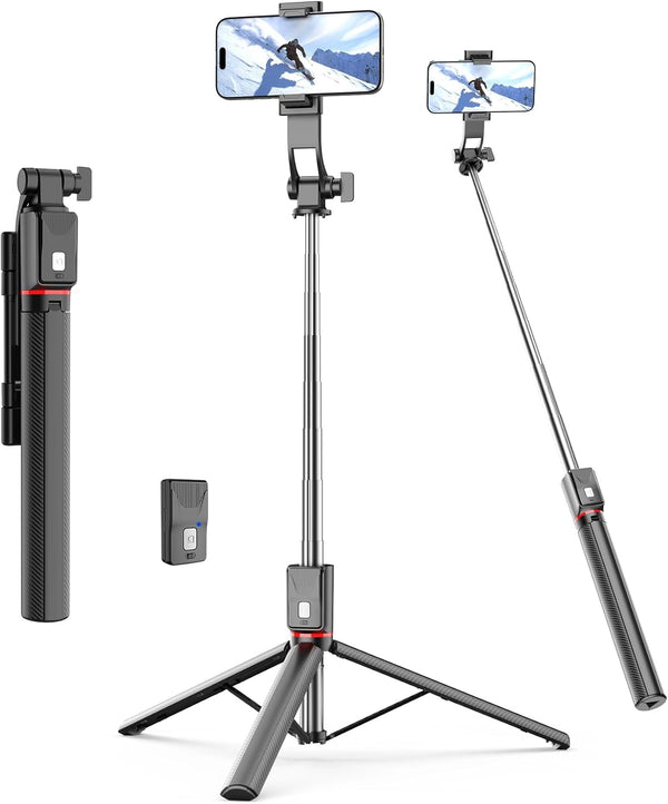 Free Fashion 67'' Selfie Stick Tripod, Cell Phone Tripod with Integrated Wireless Remote, Portable