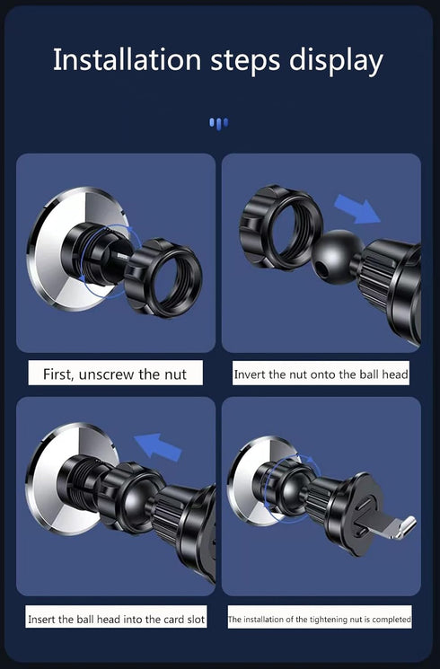 TUKEFEV 360 Magnetic Phone Car Mount, Universal Compatibility, Rotation, Stable and Exquisite Technology, Fits iPhone