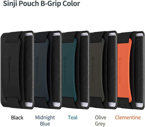Sinjimoru Phone Grip Card Holder with Phone Stand, Secure Stick on Wallet for iPhone with Kickstand for Table. Sinji