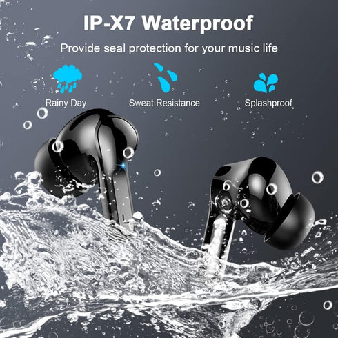 Wireless Earbud Bluetooth Headphones 5.3 - Stereo Bass Earphones 2023 Noise Cancelling, IP7 Waterproof