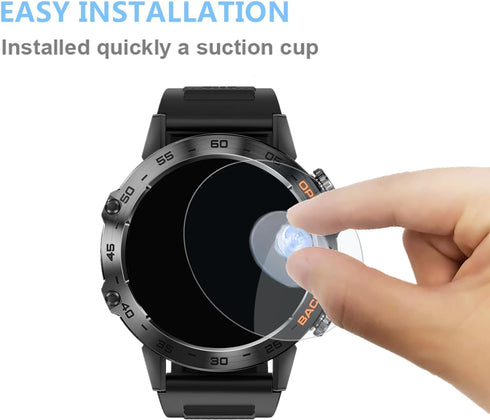 Compatible for SUNKTA K52 1.39" Military Smart Watch Screen Protector (3 Pack) 9H Tempered Glass Film Compatible for EIGIIS/PDDOEIL/ESFOE/LIGE/JUGEVI SmartWatch