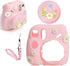 Silicone Case Lens Cap Set for Fujifilm Instax Mini 7+ 7 Plus Instant Camera, Protective Carrying Case Cover
