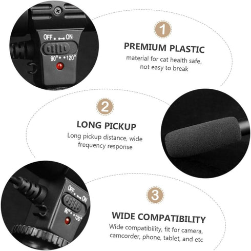 Gadpiparty Filmmakers Professional Interview Microphone for Camcorder and DSLR Wide Compatibility Durable Design