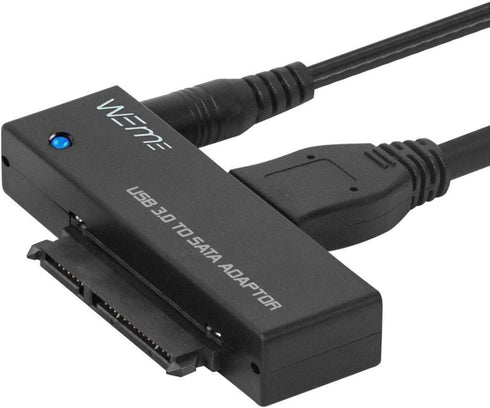 WEme USB 3.0 to SATA Converter Adapter for 2.5 3.5 Inch Hard Drive Disk SSD HDD, Power Adapter Included