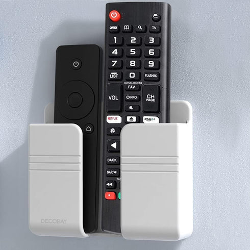 D1 Wall Mount Phone Holder, Phone Stand with Adhesive and Data Cable Receiving Hole, Phone Holder for Shower, Charging, RV, Compatible with iPhone, TV Remote, Smartphone and More (White)