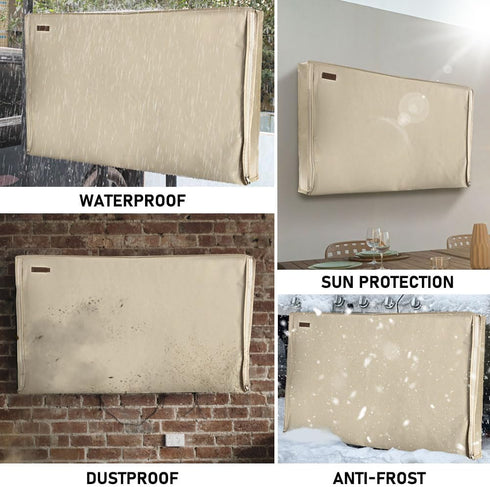 60-65 Inches, 600D Outdoor TV Cover HOMEYA Heavy Duty Waterproof & Weatherproof TV Screen Protector with Double Zipper