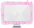 23"-27" Lovely Cute Computer Monitor Cover with Lovely Cute Elastic Pen Pocket