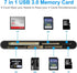 Rocketek 3.0 7-in-1 MMC Read/Writer(5Gbps) USB SD Card Reader, Multi Memory Card Reader for SD SDXC SDHC Micro SD CF MS