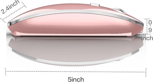 Wireless Mouse for MacBook Pro MacBook Air Mac iMac Desktop Computer Chromebook Win7/8/10 PC HP Dell Laptop (Rose Gold)